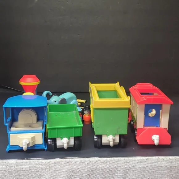 #1 OG Vintage 1973 Fisher Price #991 Little People Train 2581 figures& animals - Picture 16 of 16